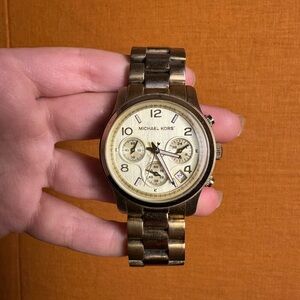 Michael Kors Gold and Brown Chronograph Watch